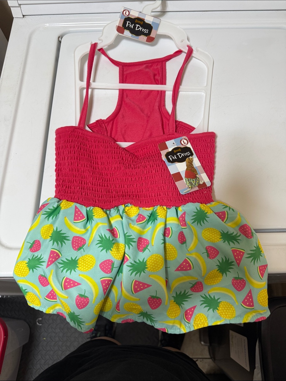 Pet Dress Tropical Fruit Summer Dress - Pink & Light Blue